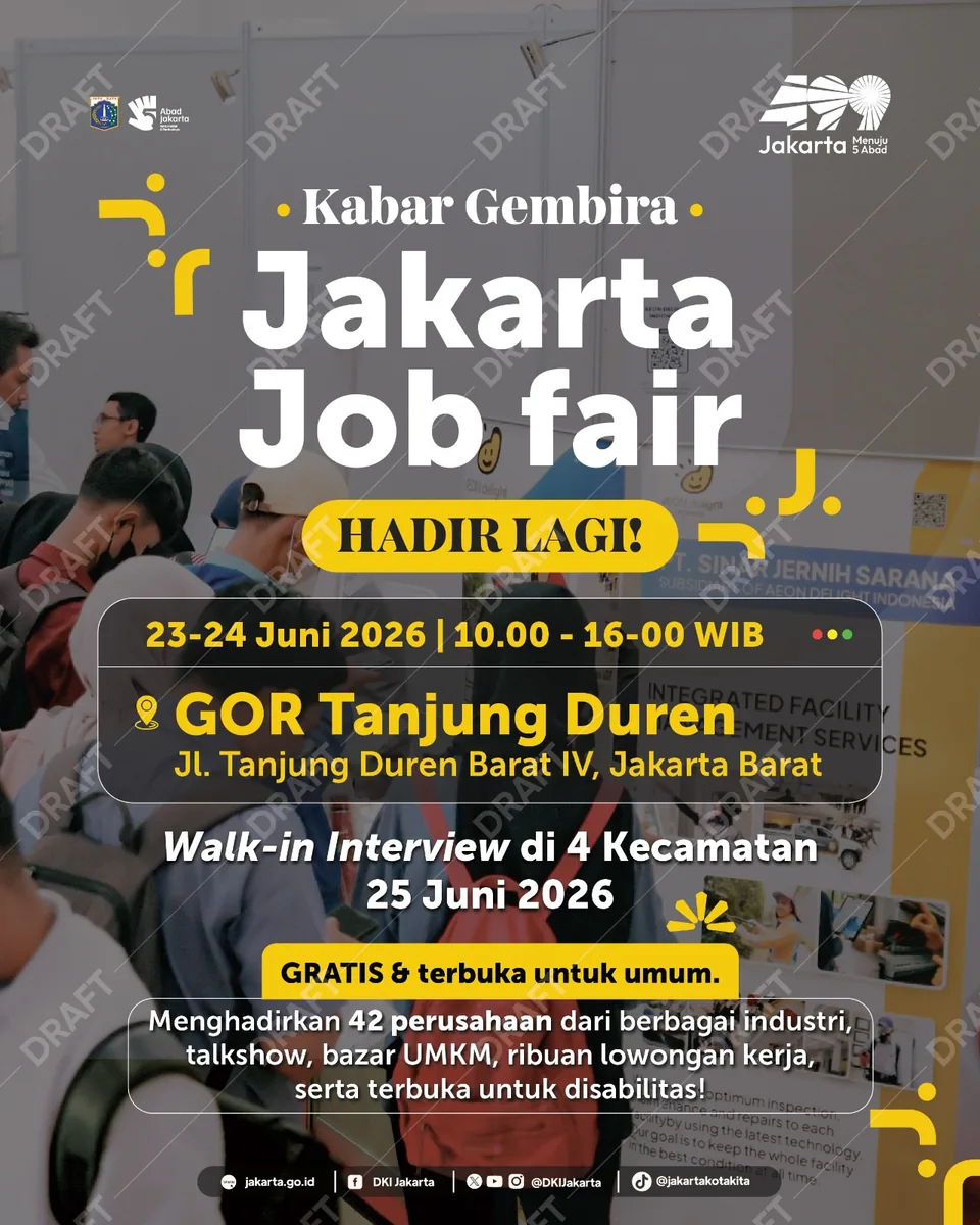 Job Fair Kabupaten Bogor 2026 (Suku Dinas TKTE Wilayah Kabupaten Bogor Barat) : 23-24 Juni 2026